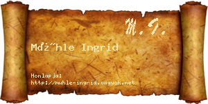 Mühle Ingrid névjegykártya